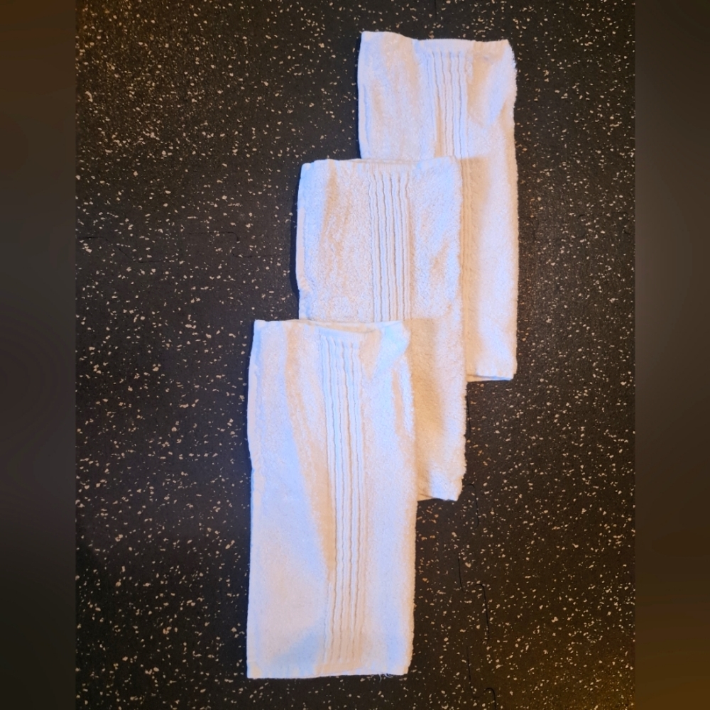 Washcloths White Turkish Luxury Collection 65% Cotton 35% Modal Like New Set/3